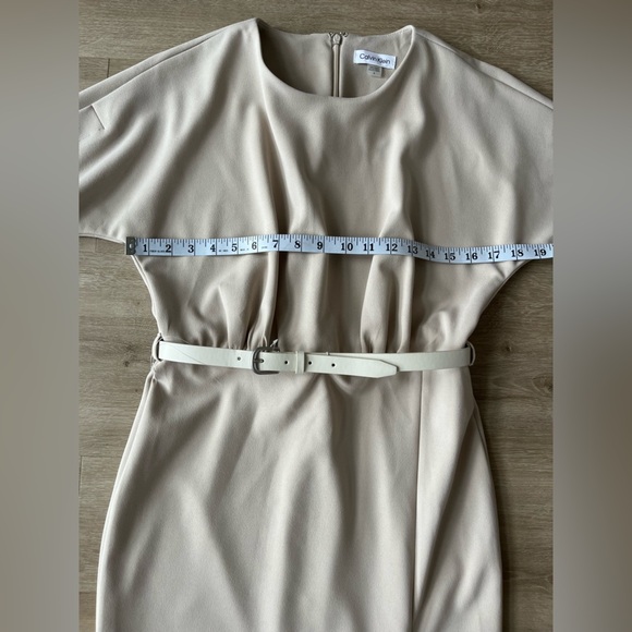 Calvin Klein Tan Belted Dress SZ 4 NWT - Picture 6 of 9